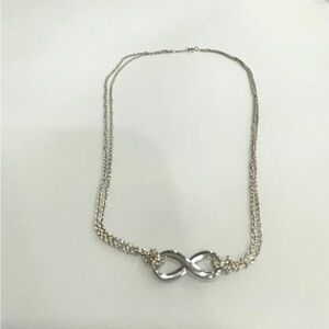 Tiffany & Co. Sterling Silver Infinity Pendant Double Strand Necklace